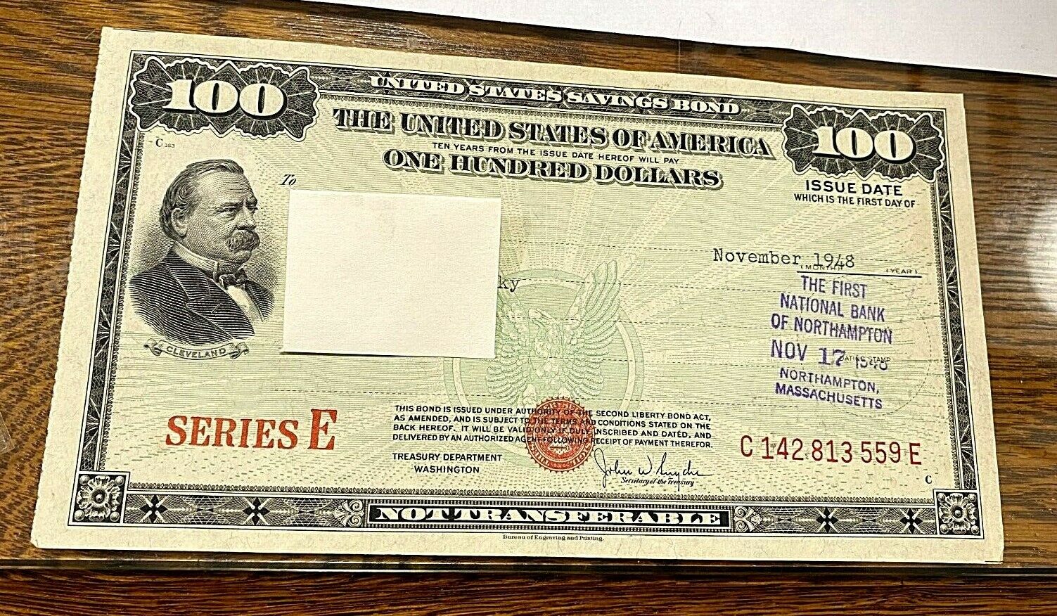 1948 Uncashed $100 Us Savings Bond Series E Choice And Crisp Chn